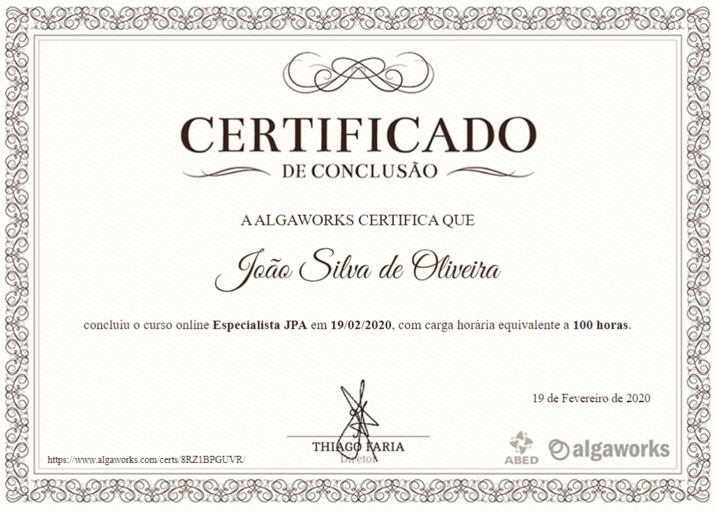 Certificado EJPA